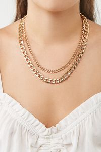 GOLD Layered Curb Chain Necklace, image 2