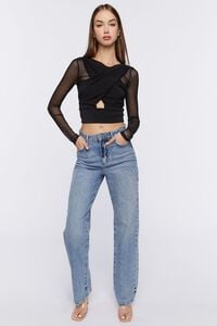 BLACK Mesh Combo Crossover Top, image 4