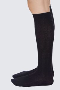 BLACK/BLACK Pointelle Knit Knee-High Socks, image 2