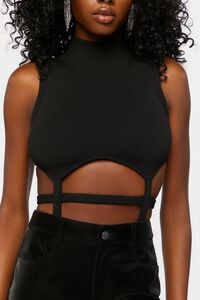 BLACK Sleeveless Cutout Bodysuit, image 5
