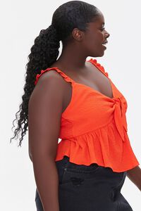 RUST Plus Size Knotted Flounce Top, image 2