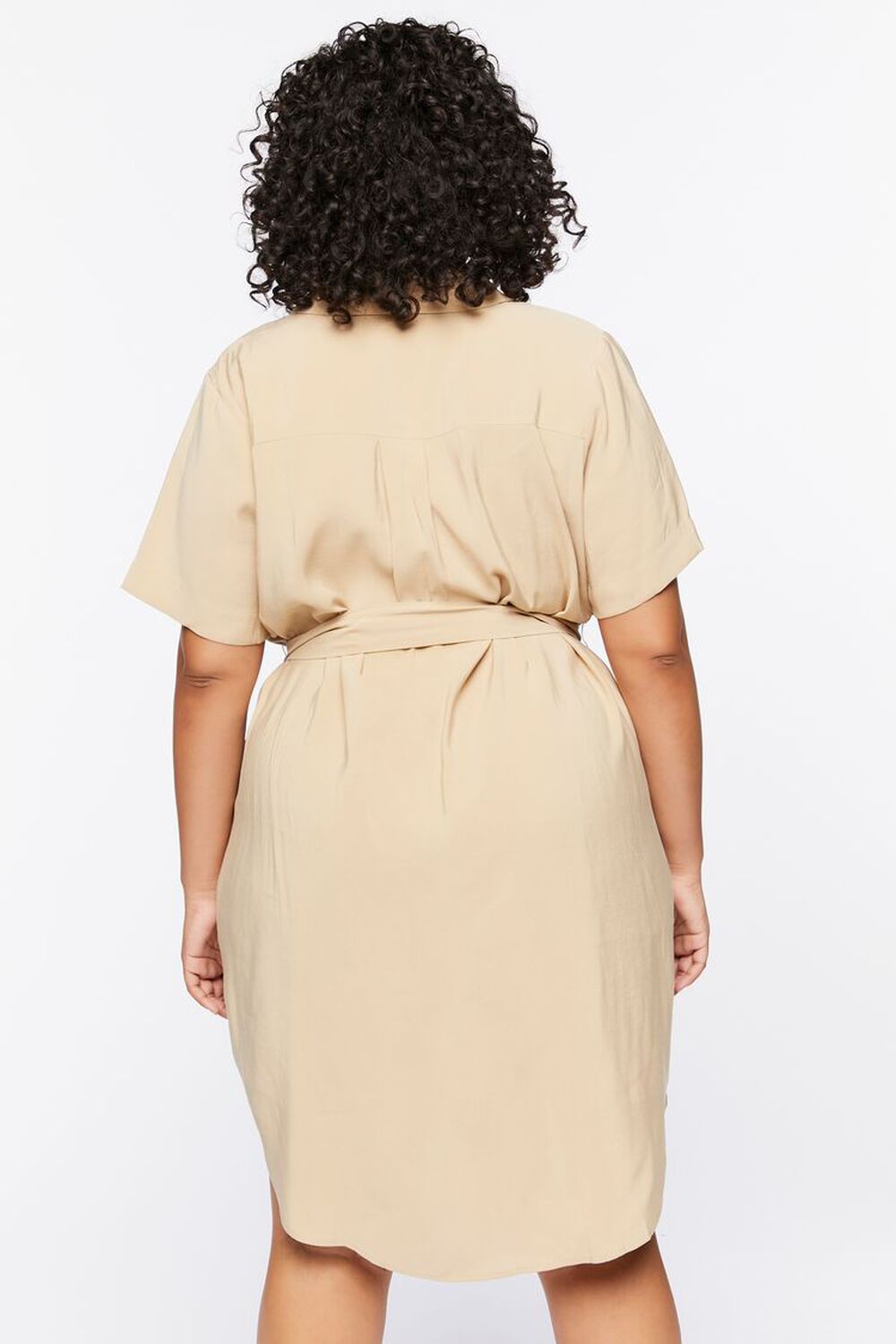 SAFARI Plus Size Belted Mini Shirt Dress, image 3