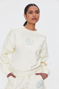 CREAM/BLUE Embroidered Beverly Hills Pullover, image 2