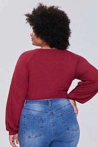 BERRY Plus Size Ruched Crop Top, image 3