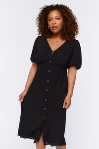 BLACK Plus Size Seersucker Midi Dress, image 4