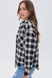 BLACK/MULTI Plaid Button-Front Flannel Shirt, image 2