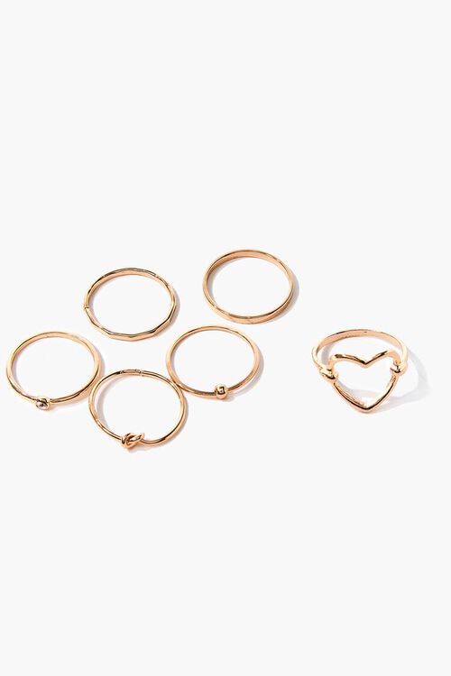 GOLD Heart Charm Assorted Ring Set, image 2
