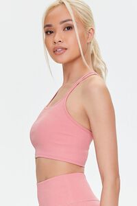 DUSTY PINK Seamless Caged-Back Sports Bra, image 2