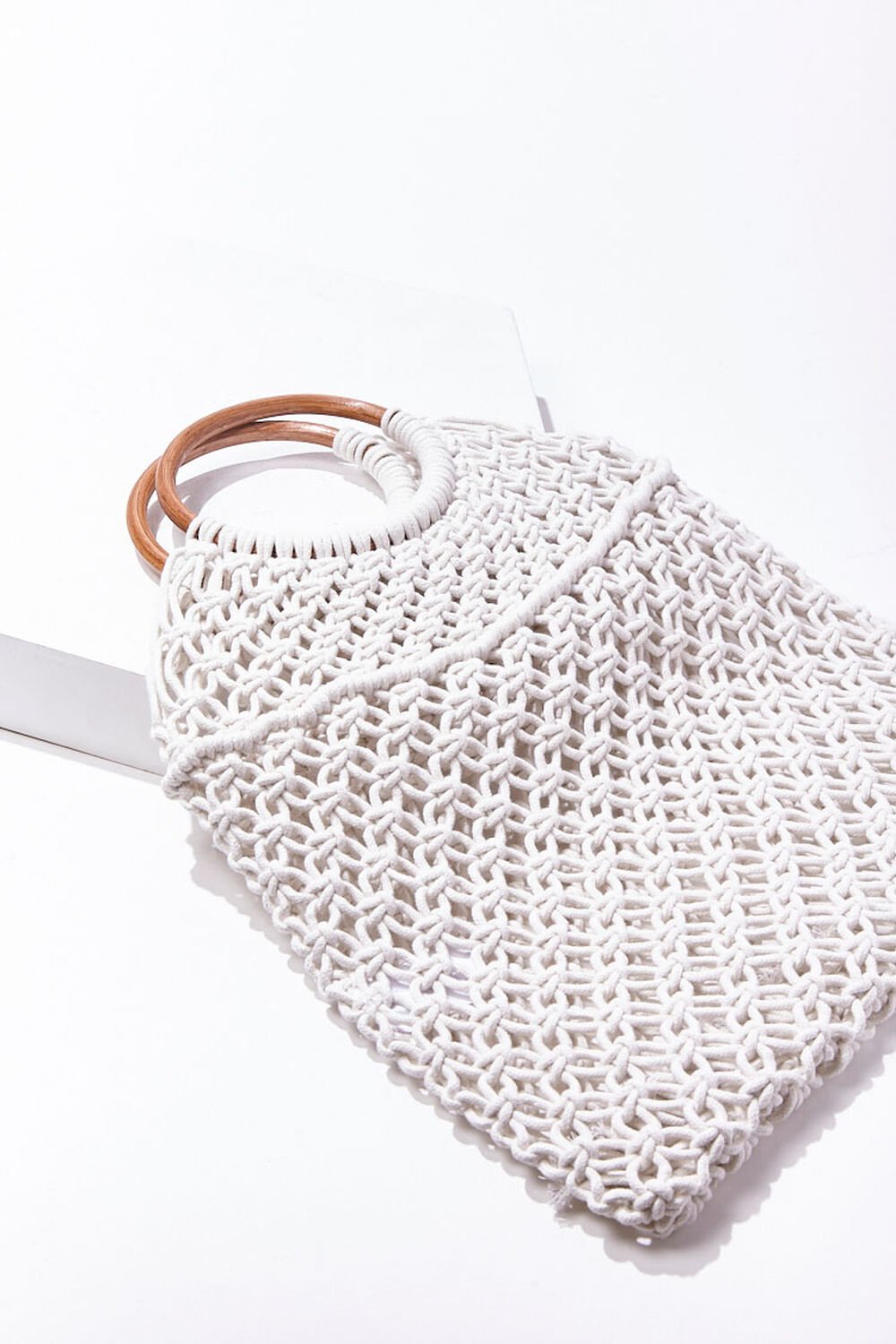 IVORY Open-Knit Tote Bag, image 1