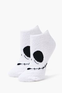WHITE/BLACK Jack Skellington Graphic Ankle Socks, image 1