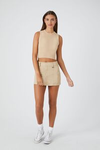 WARM SAND Sweater-Knit Cropped Tank Top, image 4