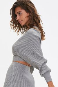 Ribbed Surplice Cropped Sweater, image 2
