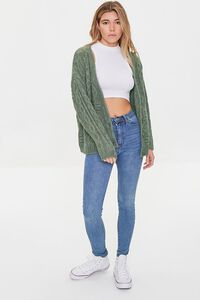 GREEN Cable Knit Cardigan Sweater, image 4