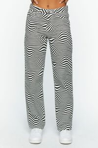 BLACK/WHITE Abstract Print Straight-Leg Jeans, image 2