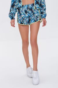 BLUE/MULTI Active Tropical Print Dolphin Shorts, image 2