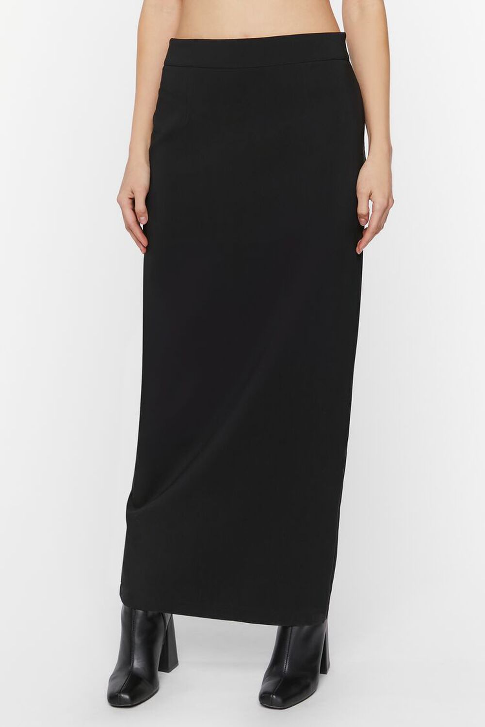 BLACK Zip-Slit Maxi Skirt, image 2