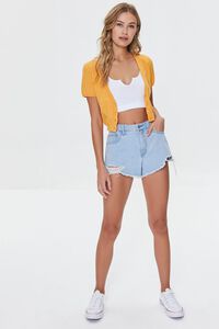 Buttoned Sweater-Knit Crop Top, image 4