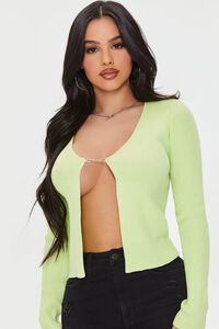 WILD LIME Ribbed Curb Chain Sweater, image 1