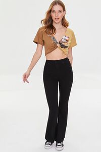 TAUPE/MULTI Reworked Eagle Graphic Crop Top, image 5