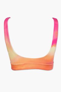 SHOCKING PINK/FIESTA Tie-Dye Wash Cutout Bikini Top, image 5