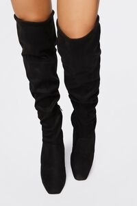 BLACK Faux Suede Over-the-Knee Boots, image 4