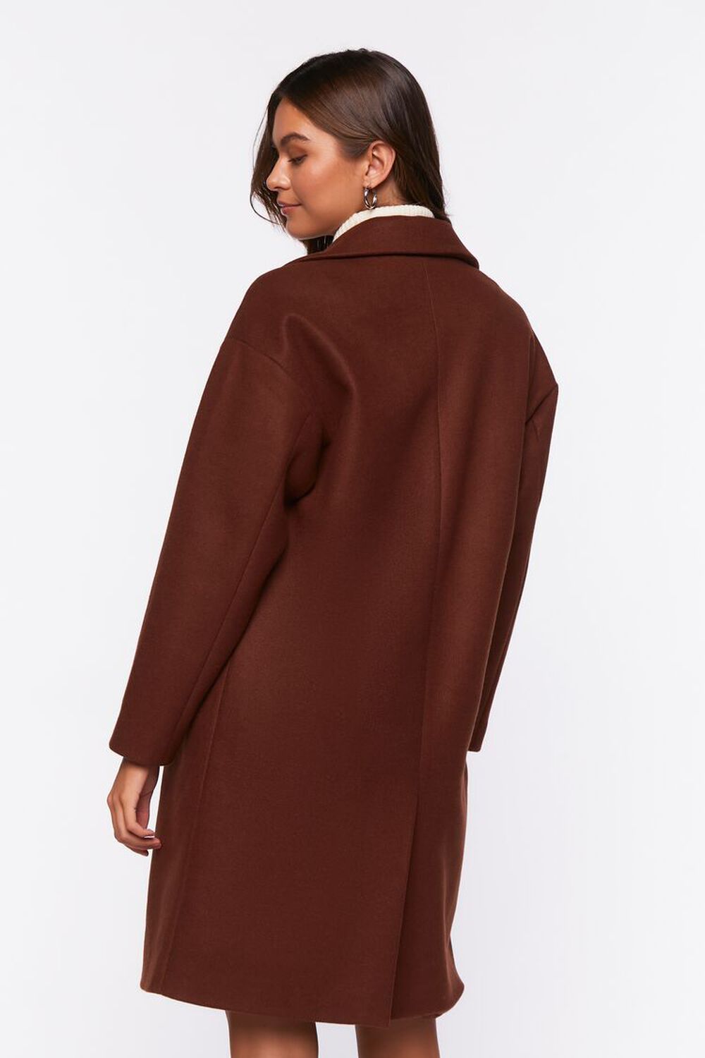 BROWN Double-Breasted Duster Coat, image 3
