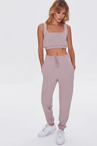 TAUPE French Terry Drawstring Joggers, image 1