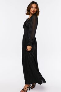 BLACK Chiffon Peasant-Sleeve Maxi Dress, image 2