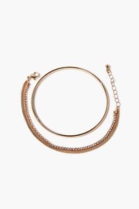 GOLD Rhinestone Chain Bracelet & Bangle Set, image 2