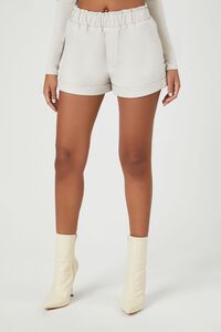 SILVER Faux Leather High-Waist Shorts, image 2