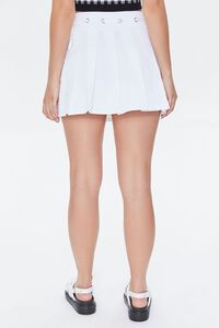 WHITE Pleated Ribbon Mini Skirt, image 4