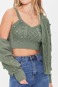 SAGE Ball Cable Knit Cardigan Sweater, image 5