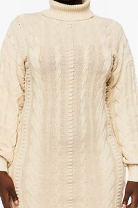 TAN Plus Size Cable Knit Sweater Dress, image 5