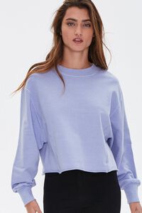 BLUE French Terry Drop-Sleeve Top, image 1