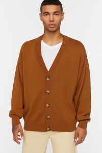 TAN Drop-Sleeve Cardigan Sweater, image 1