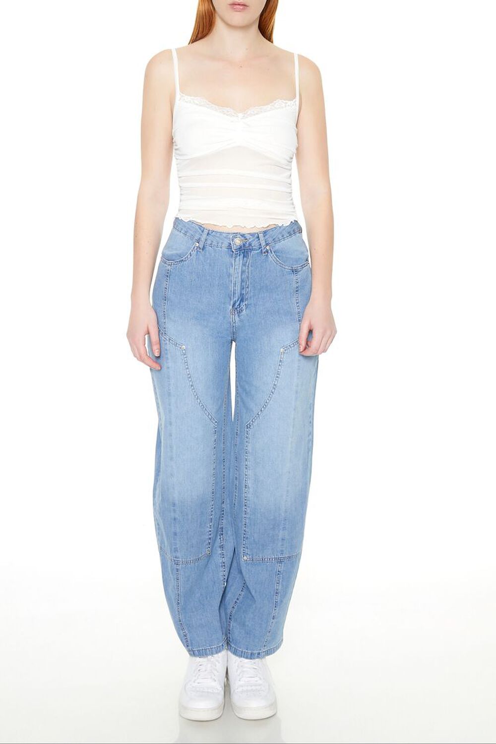 LIGHT DENIM High-Rise Barrel Jeans, image 1