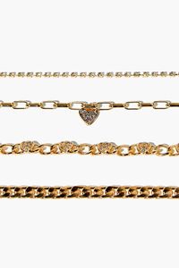 GOLD Rhinestone Heart Bracelet Set, image 2