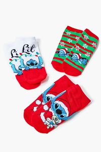 RED/MULTI Christmas Stitch Ankle Sock Set - 3 pack, image 1