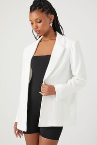 WHITE Open-Front Notched Blazer, image 1