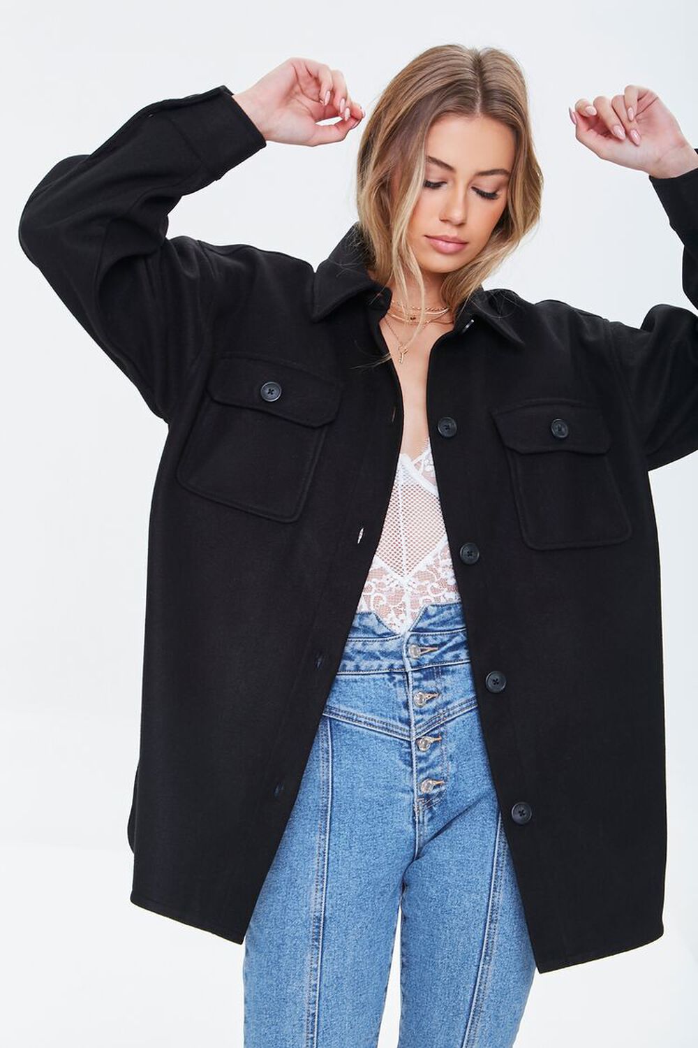 Oversized Button-Front Shacket