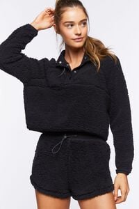 BLACK Active Faux Shearling Pullover, image 2