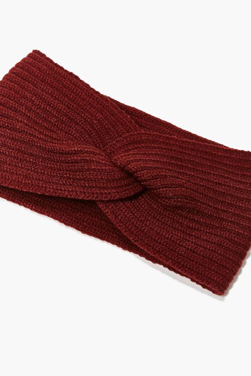 BURGUNDY Ribbed Twisted Headwrap, image 4