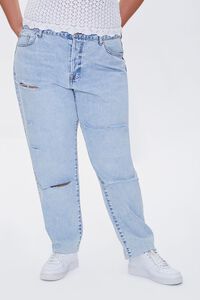 LIGHT DENIM Plus Size Distressed High-Rise Jeans, image 2