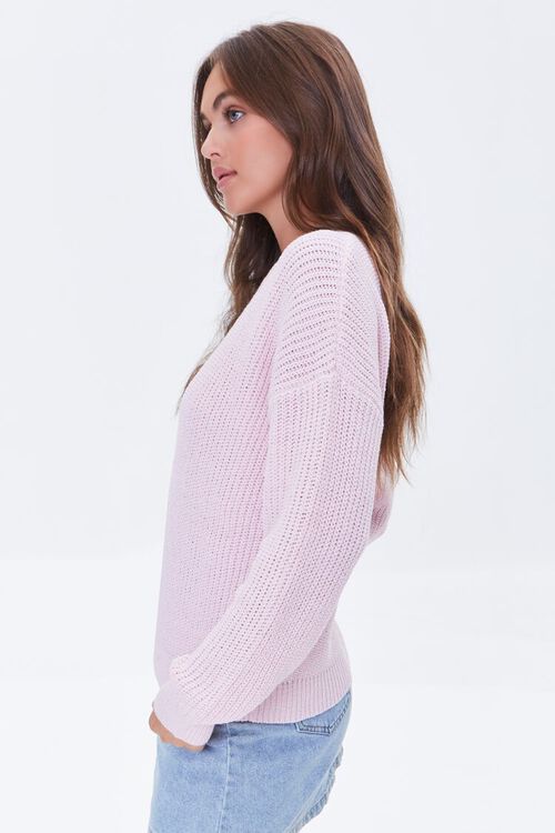 PINK Ribbed Drop-Sleeve Sweater, image 3