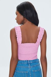 WISTERIA Smocked Ruffled Cropped Tank Top, image 3