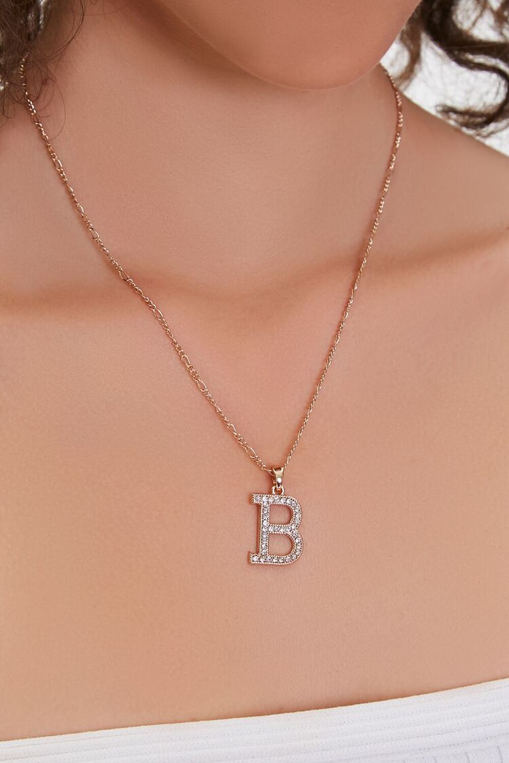 GOLD/B Initial Pendant Necklace, image 1