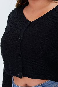BLACK Plus Size Open-Knit Cardigan Sweater, image 5