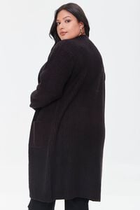 BLACK Plus Size Duster Cardigan Sweater, image 3