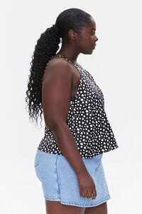 BLACK/WHITE Plus Size Spotted Cami, image 2
