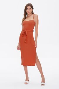 RUST Side-Slit Cami Midi Dress, image 4